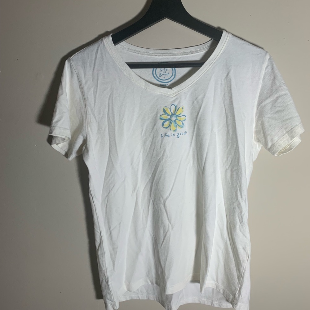 Life is Good V Neck Tee - Sleep Small Women’s - Picture 1 of 3